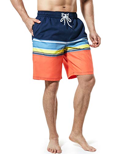 TSLA TM-MSB02-ORB_Medium Men's Swim Trunks Quick Dry Water Beach MSB02 ...